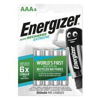 Oplaadbare batterij, gerecycled Extreme - AAA/LR03 - Set van 4 - Energizer