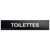 Deurplaat TOILETTES van braille met relief