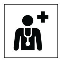 Pictogramme centre médical ou médecin en PVC