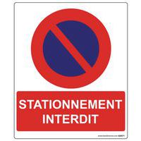 Panneau rectangulaire de sécurité stationnement interdit