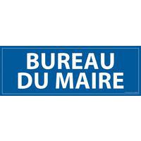 Signalisation information bureau du maire fond bleu 210 x 75 mm