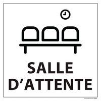 Signalisation information salle d'attente fond blanc 250 x 250 mm