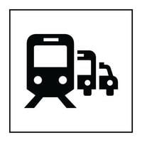 Pictogram overstappunt op bus, trein of taxi in vinyl