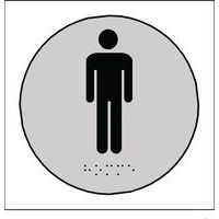 Bord toilet heren in relief en braille