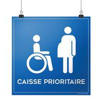 Hangbord CAISSE PRIORITAIRE voor rolstoelgebruiker, zwanger