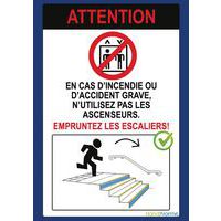 Poster A3 consignes évacuation escaliers