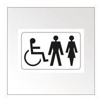 Informatiebord voor rolstoelgebruiker+man+vrouw in relief en braille kleur blauw