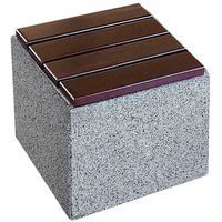 Assise cubique Kube béton granite avec assise bois - Benito