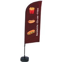 Beach Flag Alu Wind - Sandwiches.En-cas.Frites - watertankvoet.