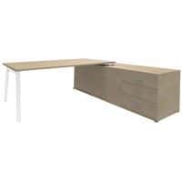 Bureau Steel Direction sur console 3 tiroirs Simmob