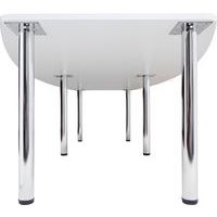 Table de réunion tonneau - 4 pieds argent - 220x105cm - Hammerbacher