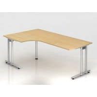 Bureau 90° hoek C-vormig onderstel NS82 - 200x120 cm - Hammerbacher