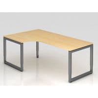 Bureau 90° hoek met O-vormige onderstel - 200x120 cm - Hammerbacher