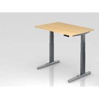 Bureau assis-debout pied aluminium XBHM - 120x80 cm - Hammerbacher