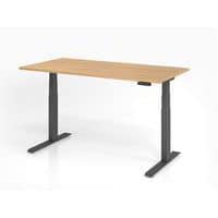 Bureau assis-debout XDKB - Plateau chêne - 160x80 cm - Hammerbacher