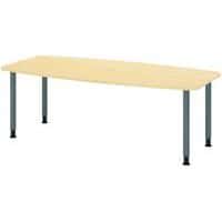 Table de réunion tonneau - 4 pieds graphite - 220x105cm - Hammerbacher