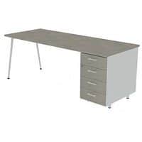 Bureau met ladeblok 160x80 cm HB 6 laden - Quadrifoglio