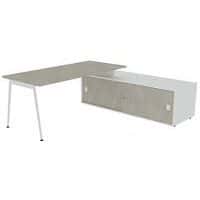 Bureau met schuifdeurkast 180x80 cm - Quadrifoglio