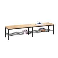 Banc vestiaire bois - avec grille chaussures - CP