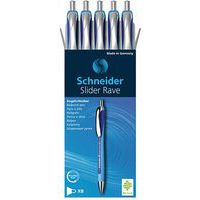 Balpen - Slider Rave XB - blauw/blauw - 5 stuks - Schneider