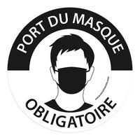 Bord PORT DU MASQUE OBLIGATOIRE Gegraveerd