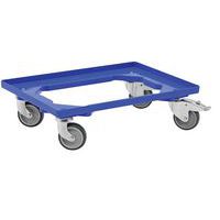 Dolly blauw met remmen 600x400 mm - draagkracht 250 kg - Kruizinga