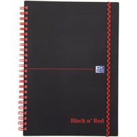 Cahier black'n red spirale a5 140 pages 90g ligné 7mm polypro - Oxford