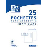 Pochettes 229x324 90g kraft blanc auto adhésives - Oxford