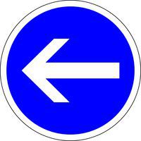 Panneau de signalisation B21.2 Direction obligatoire à gauche - Kelias