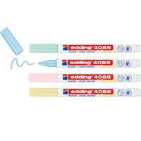 Krijtstift met vloeibaar krijt 4085 fijne punt Securit - set van 4 verschillende pastelkleuren - Edding