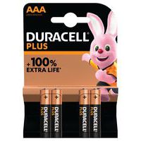 Alkalinebatterij AAA Plus 100% - 4 stuks - Duracell