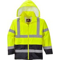 Regenjack Klassiek Tweekleuren Hi-Vis Zwart/geel H443 Portwest