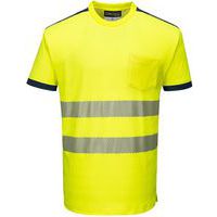 T-shirt Korte Mouw PW3 Hi-Vis Vision Blauw/geel T181 Portwest