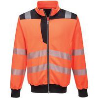 Sweatshirt Zippé haute visibilité PW370 Noir/orange - Portwest