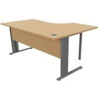 Compactbureau, Type onderstel: L-poot, Hoogte: 72 cm, Totale breedte: 160 cm, Type bureau: Linker-retourbalie