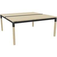 Bureau Bench met schuifblad X4 eiken met antraciet/eiken poten