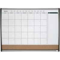 Magnetisch whiteboard Maandplanner met prikbord van kurk klein - Nobo