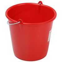 Seau rond, Capacité: 10 L, Coloris: Rouge, Type: Standard, Matériau: Plastique, Hauteur: 27 cm, Base Ø: 20 cm