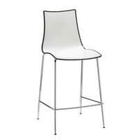 Tabouret haut 4 pieds Zebra blanc anthracite