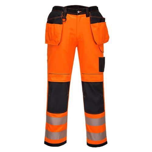 Stretchbroek met holsterzak Hi-Vis PW3 - Portwest