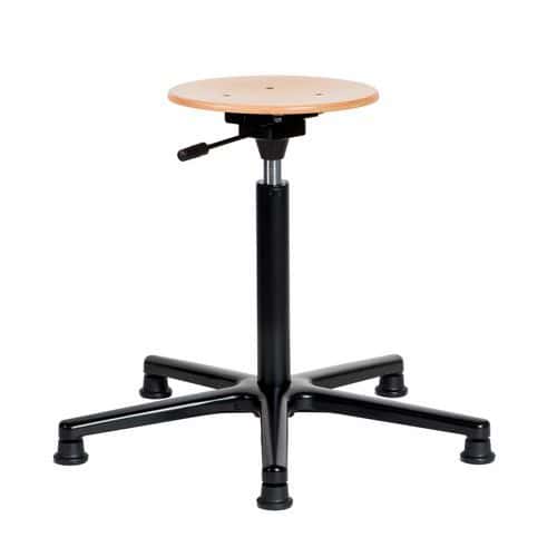 Tabouret Natur assise réglable moyenne sur patins aluminium - Sofame