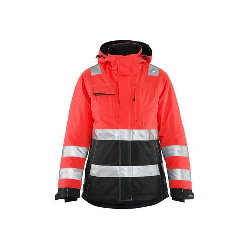 Dames Winterjas High Vis Rood/Zwart - Blåkläder