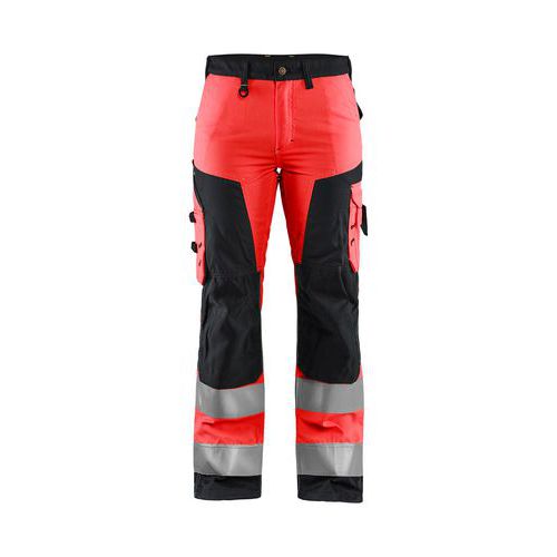 Dames werkbroek High Vis Rood/Zwart - Blåkläder