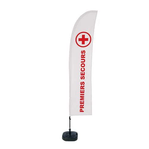 Beach Flag Budget Wind Complete Set Premiers secours