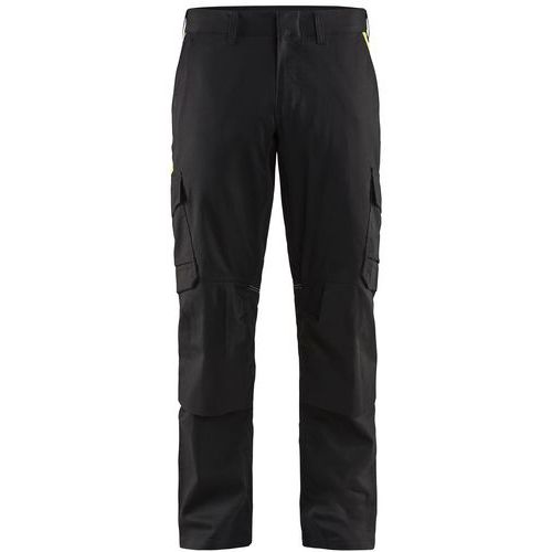 Pantalon industrie à poches genouillères noir/jaune fluo - Blåkläder