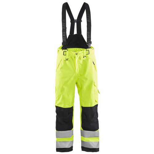 Pantalon à bretelles hardshell jaune fluo noir - Blåkläder