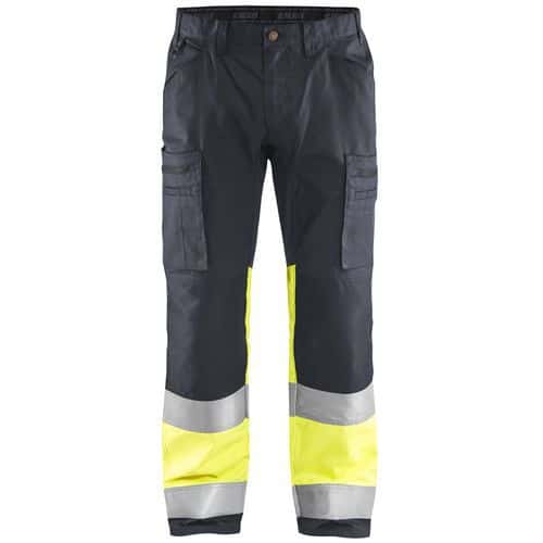 Pantalon haute-visibilité à stretch gris moyen jaune fluo - Blåkläder