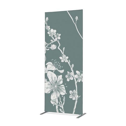 Cloison Deco En Tissu Fleurs De Cerisier Japonais Abstraites Vertes - Showdown Displays