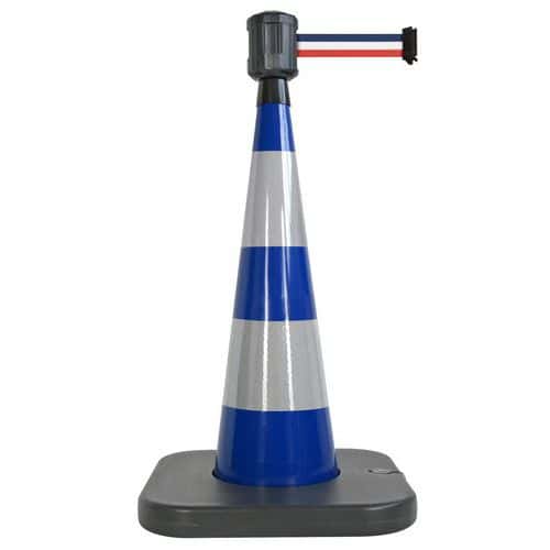 Cone de balisage avec base a lester bleu - 4mx5cm - Viso