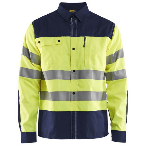 High Vis overhemd Oranje/Marineblauw - Blåkläder